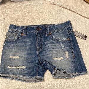 Miss Me Blue Boyfriend Denim Shorts